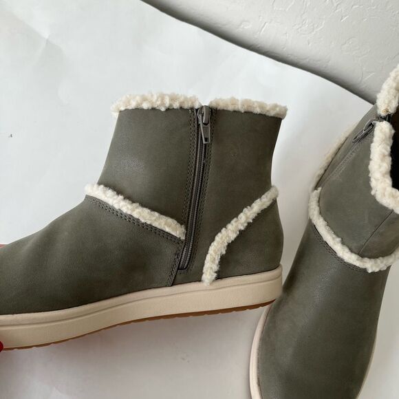 Clarks Step Glow Rose Sherpa Side Zip Boots NEW NWOT - Picture 6 of 11